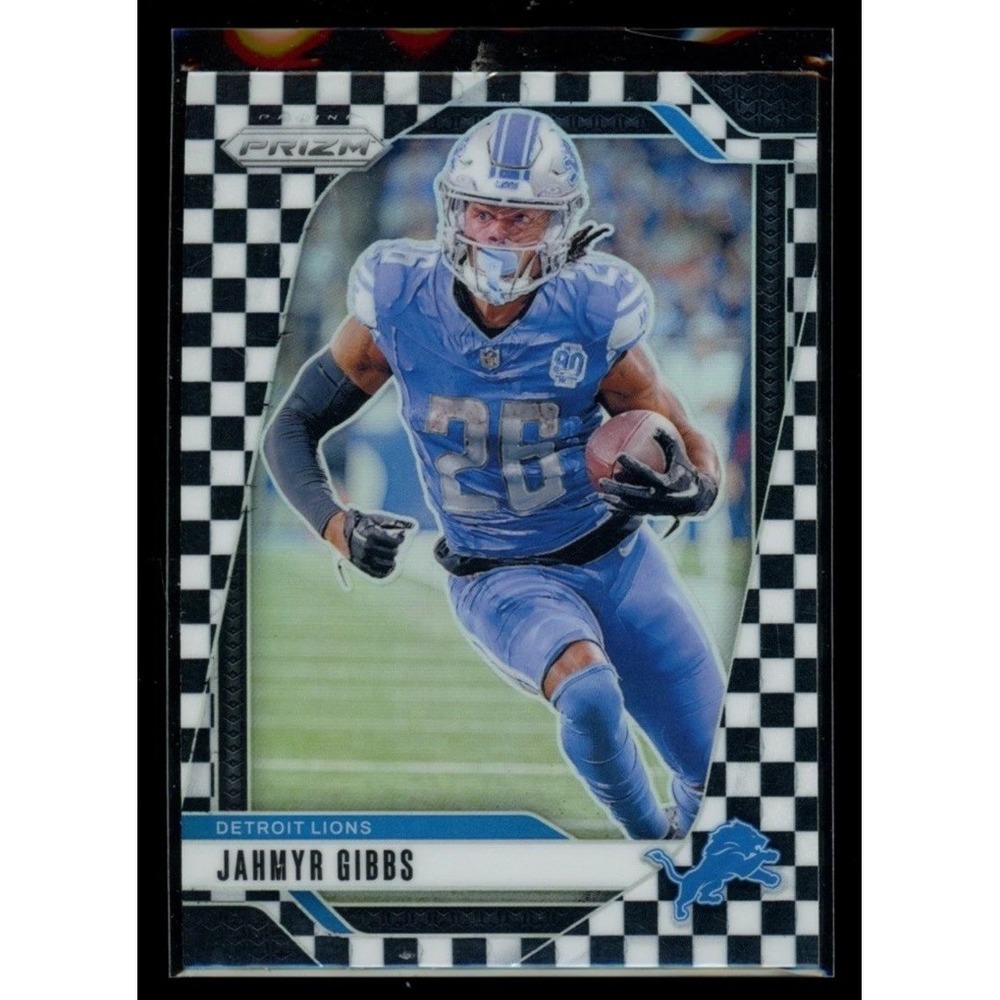 Jahmyr Gibbs - 2024 Panini Prizm - Black & White Checker Prizm SP